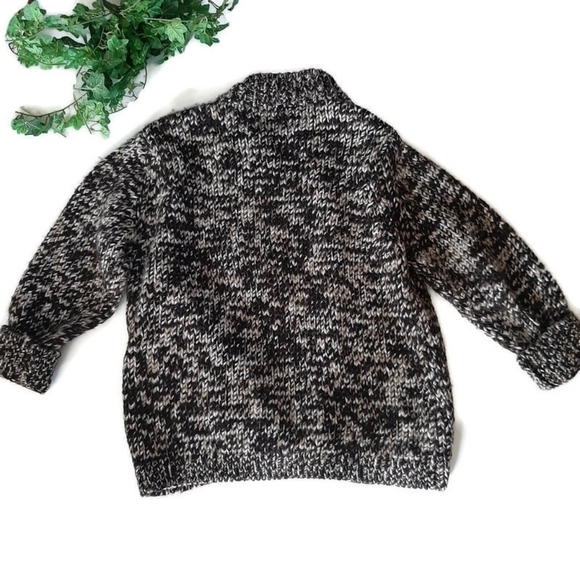 LISA PAOLIERI Designer deep brown marled cardigan Wool blend. Chunky Sz M - Picture 5 of 8